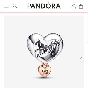 Pandora BRAND NEW bracelet charm, “Love You Daughter” Heart Charm